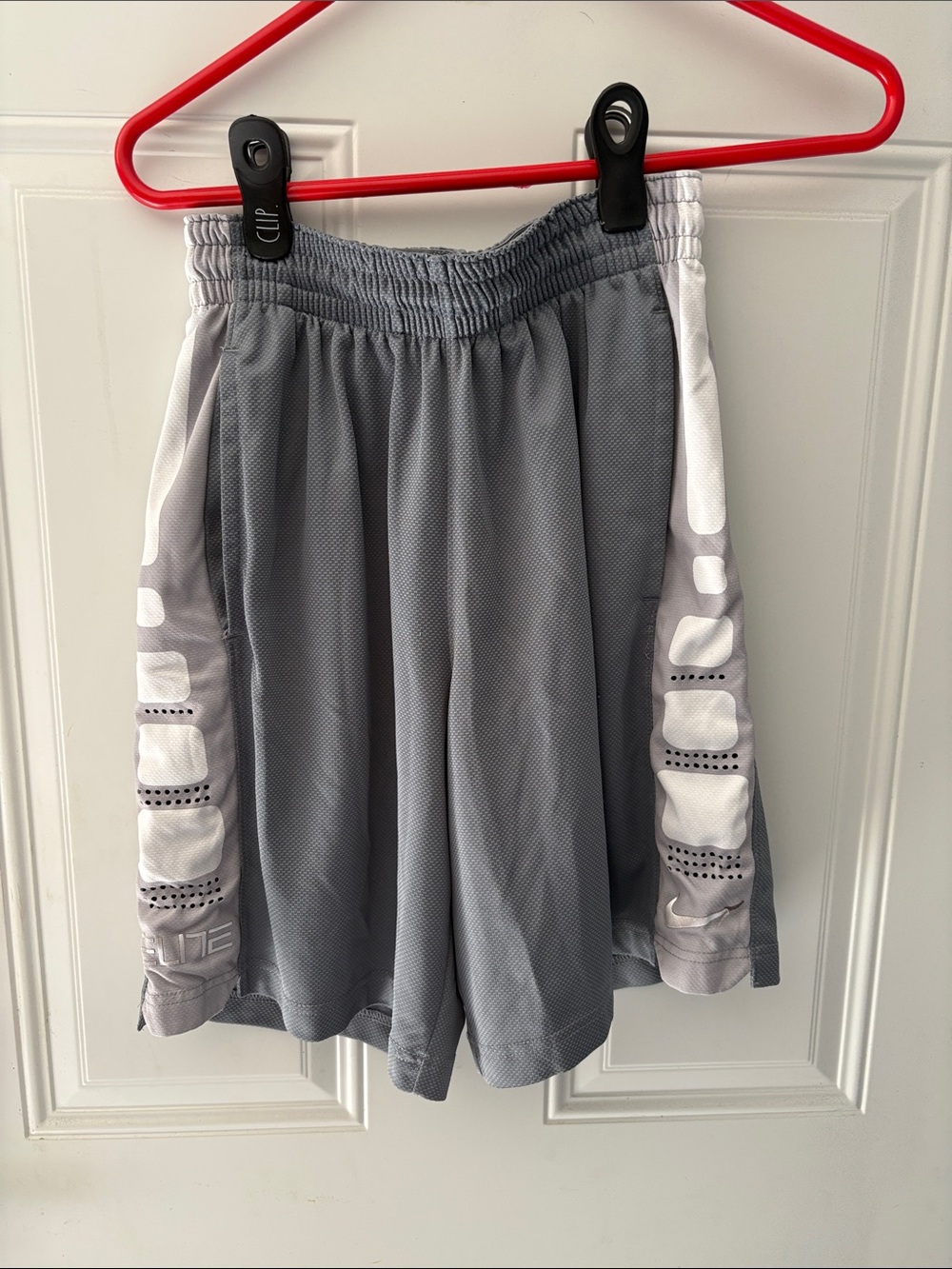 Nike Men's Gray Athletic Shorts with White Side Panels